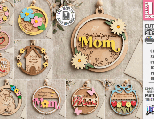 Mothers Day Ornaments Laser Cut 145170348 Creativo Digital